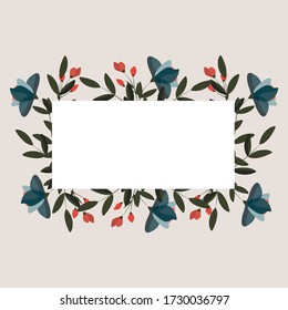 Vector Rahmen von Wildblumen im Retro-Stil