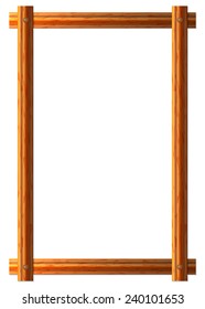 Vector frame of wooden boards. Isolated on white