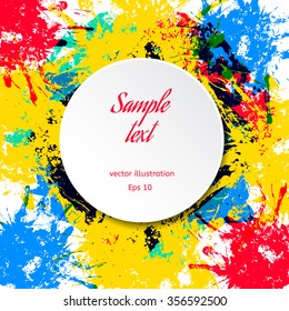 Vector frame for your design, color blots background, copyspace for your text