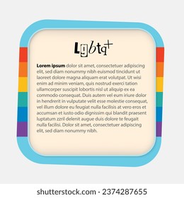 Vector frame for your text with lgbt symbol