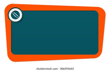 Vector frame for your text with lines and paper clip