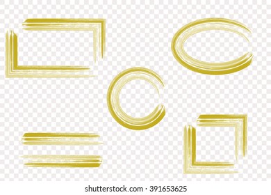 Vector frame for your text painted with art brush. Isolated grunge texture.