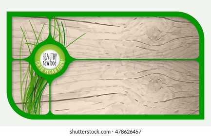 Vector frame for your text and wooden background