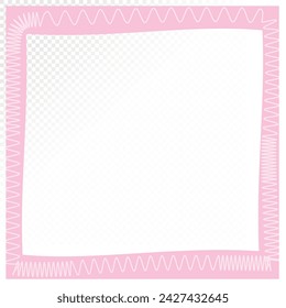 Vector frame with zig-zag abstract line