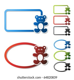 Vector  frames with bear for baby photo