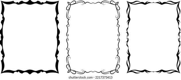vector frames black on a white background