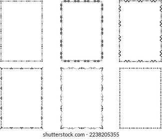 vector frames black on a white background