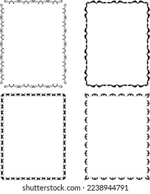 vector frames black on a white background