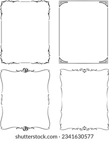 vector frames black on a white background