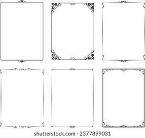 vector frames black on a white background