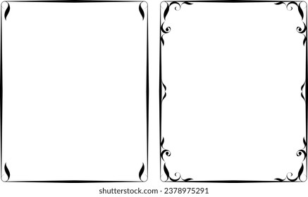 vector frames black on a white background