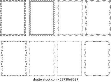 vector frames black on a white background
