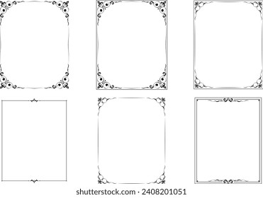 vector frames black on a white background