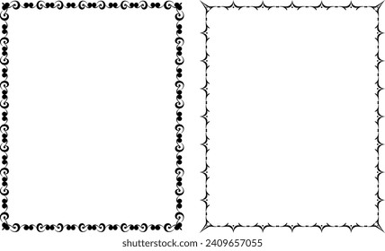 vector frames black on a white background