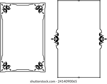 vector frames black on a white background	