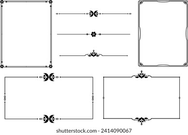 vector frames black on a white background	