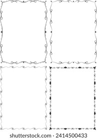 vector frames black on a white background	