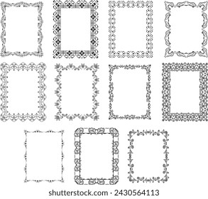 vector frames black on a white background
