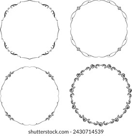 vector frames black on a white background
