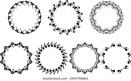 vector frames black on a white background