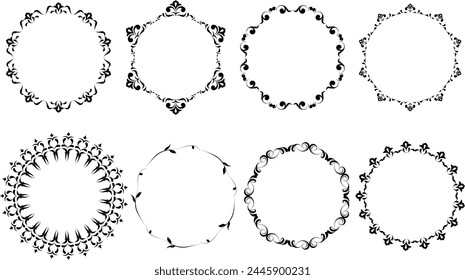 vector frames black on a white background