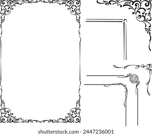 vector frames black on a white background