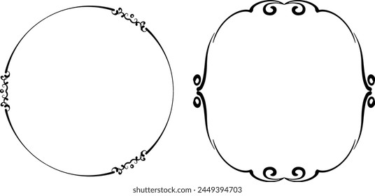 vector frames black on a white background