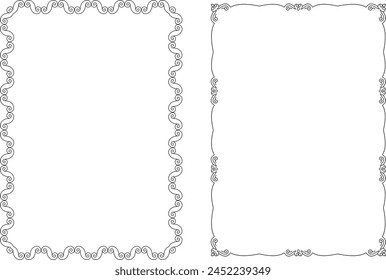 vector frames black on a white background