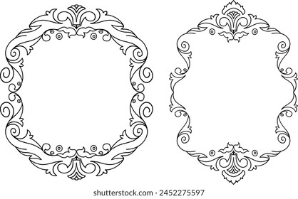 vector frames black on a white background