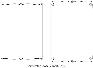 vector frames black on a white background