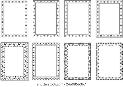 vector frames black on a white background
