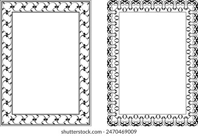 vector frames black on a white background