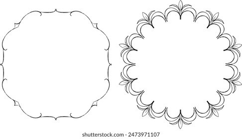 vector frames black on a white background