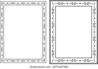 Vektorgrafik Frames Schwarz auf weißem Hintergrund