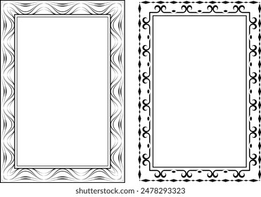 vector frames black on a white background