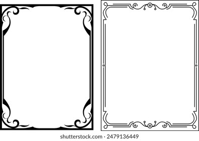 vector frames black on a white background