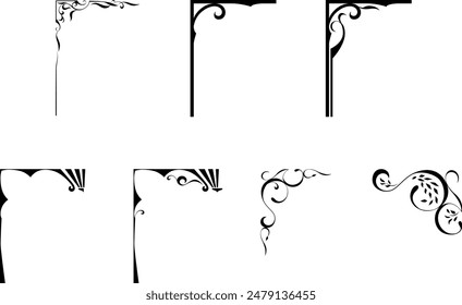 vector frames black on a white background