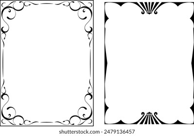 vector frames black on a white background