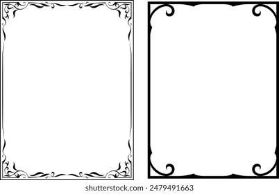 vector frames black on a white background