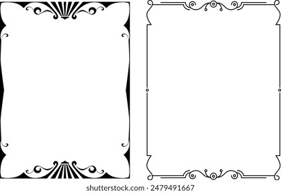 vector frames black on a white background