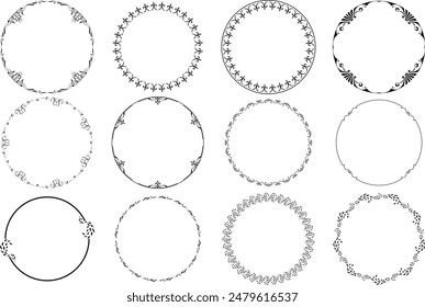 vector frames black on a white background