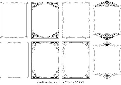 vector frames black on a white background