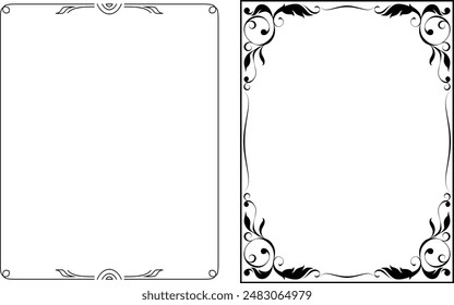 vector frames black on a white background