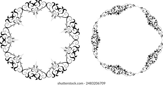 vector frames black on a white background