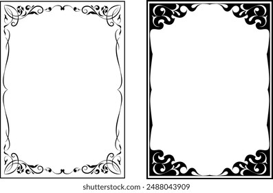 vector frames black on a white background