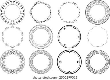 vector frames black on a white background