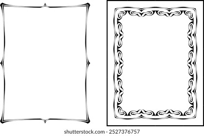 vector frames black on a white background