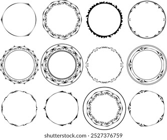 quadros de vetor pretos em um plano de fundo branco