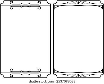 vector frames black on a white background