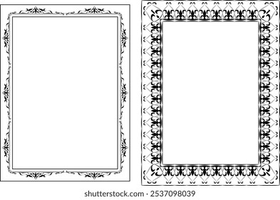 vector frames black on a white background